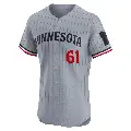 Men's No.61 Brock Stewart Minnesota Twins Gray Elite Road Jersey