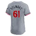 Men's No.61 Brock Stewart Minnesota Twins Gray Elite Road Jersey