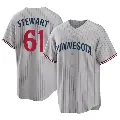 Men's No.61 Brock Stewart Minnesota Twins Gray Replica Road Jersey