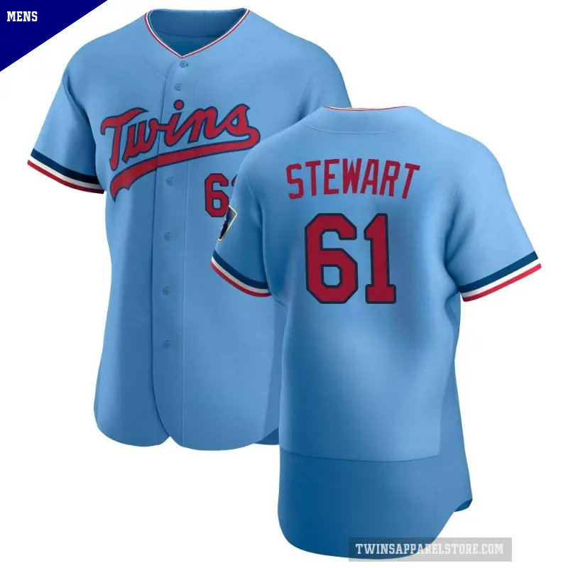 Men's No.61 Brock Stewart Minnesota Twins Light Blue Authentic Alternate Jersey