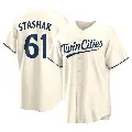 Men's No.61 Cody Stashak Minnesota Twins Cream Replica Alternate Jersey