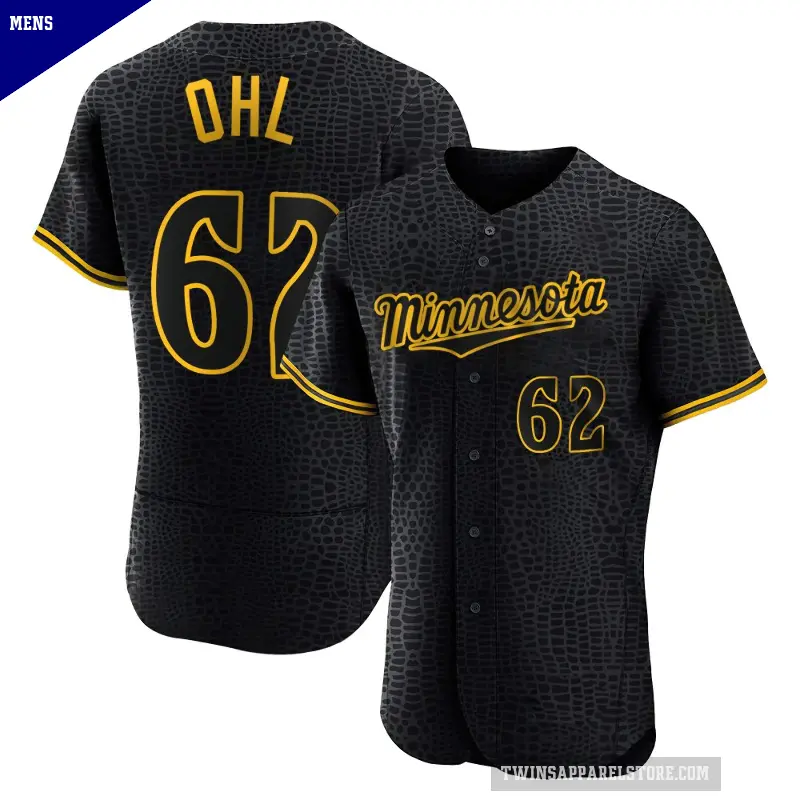 Men's No.62 Pierson Ohl Minnesota Twins Black Authentic Snake Skin City Jersey