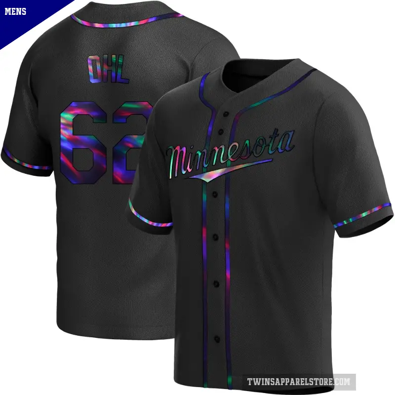 Men's No.62 Pierson Ohl Minnesota Twins Black Replica Holographic Alternate Jersey