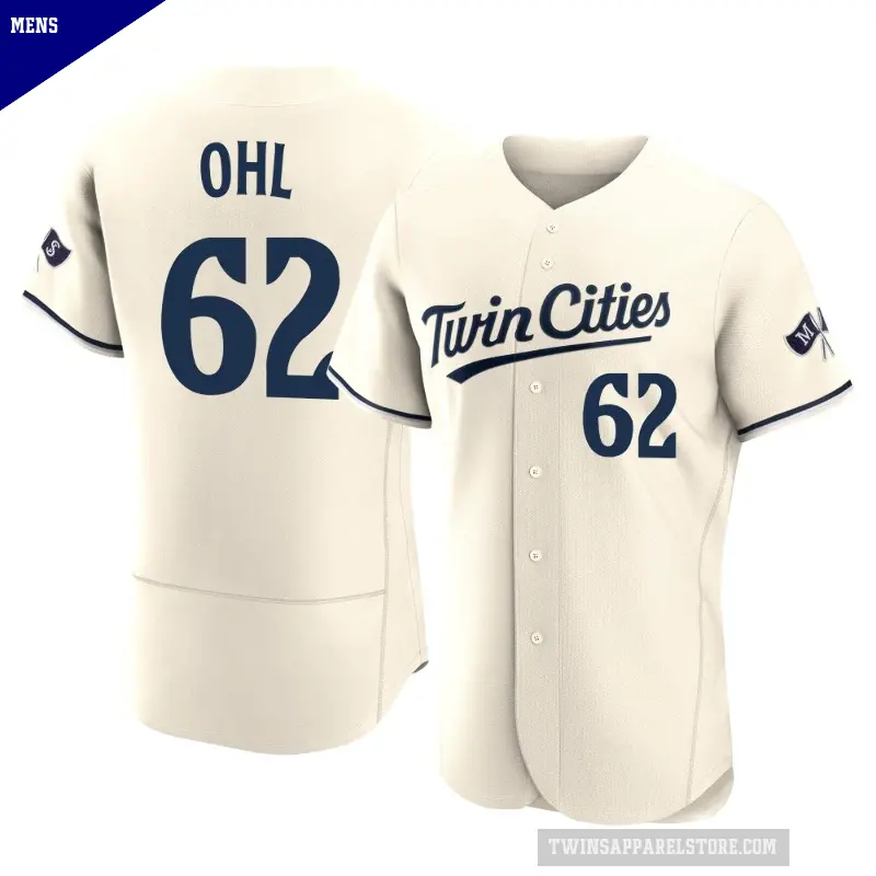 Men's No.62 Pierson Ohl Minnesota Twins Cream Authentic Alternate 2023 Jersey