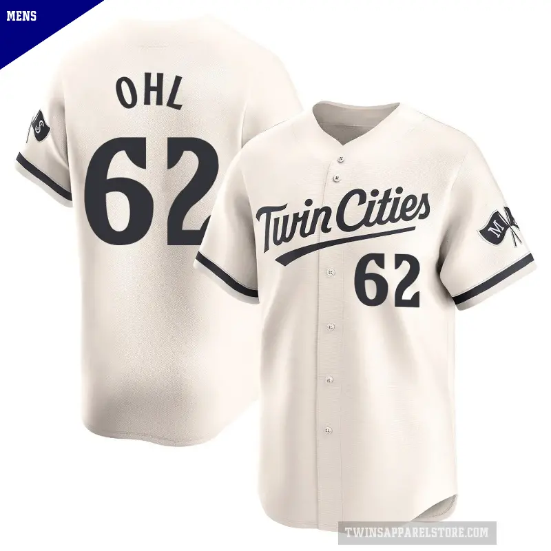 Men's No.62 Pierson Ohl Minnesota Twins Cream Limited Alternate Jersey