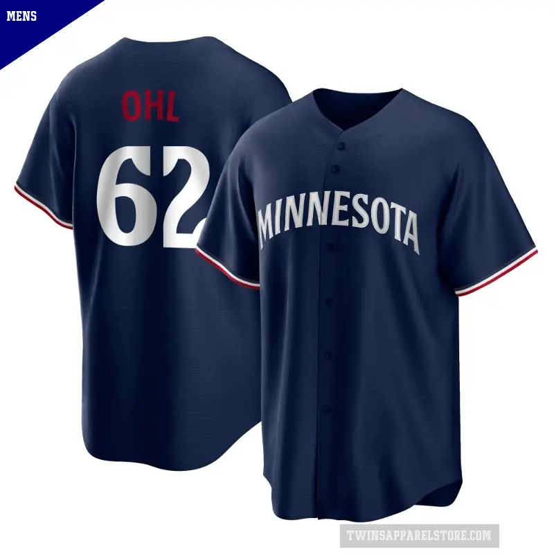 Men's No.62 Pierson Ohl Minnesota Twins Navy Replica Alternate Jersey