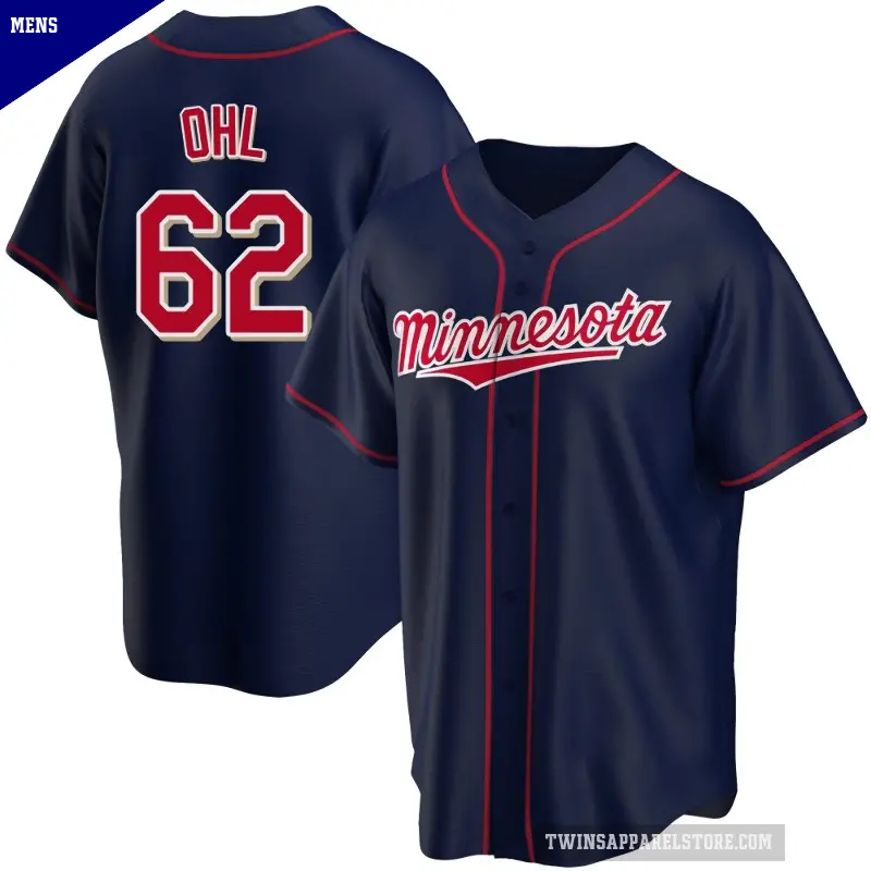 Men's No.62 Pierson Ohl Minnesota Twins Navy Replica Alternate Team Jersey