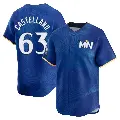 Men's No.63 Eiberson Castellano Minnesota Twins Royal Limited 2024 City Connect Jersey
