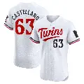 Men's No.63 Eiberson Castellano Minnesota Twins White Elite Home Jersey