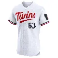 Men's No.63 Eiberson Castellano Minnesota Twins White Elite Home Jersey
