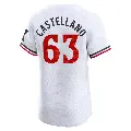 Men's No.63 Eiberson Castellano Minnesota Twins White Elite Home Jersey