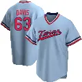 Men's No.63 Noah Davis Minnesota Twins Light Blue Replica Road Cooperstown Collection Jersey