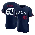 Men's No.63 Noah Davis Minnesota Twins Navy Authentic Alternate Jersey