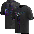Men's No.64 Jose Miranda Minnesota Twins Black Replica Holographic Alternate Jersey