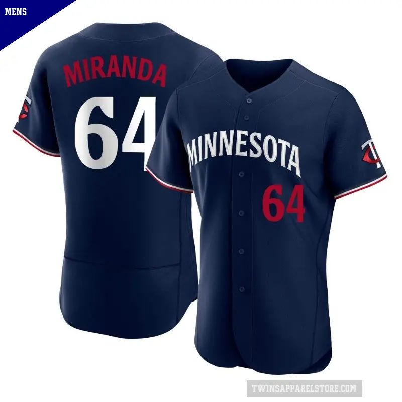 Men's No.64 Jose Miranda Minnesota Twins Navy Authentic Alternate Jersey