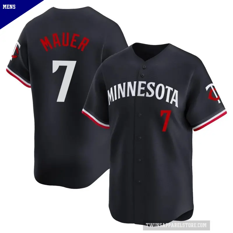 Men's No.7 Joe Mauer Minnesota Twins Navy Limited Alternate Jersey