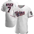 Men's No.7 Joe Mauer Minnesota Twins White Authentic Home Jersey