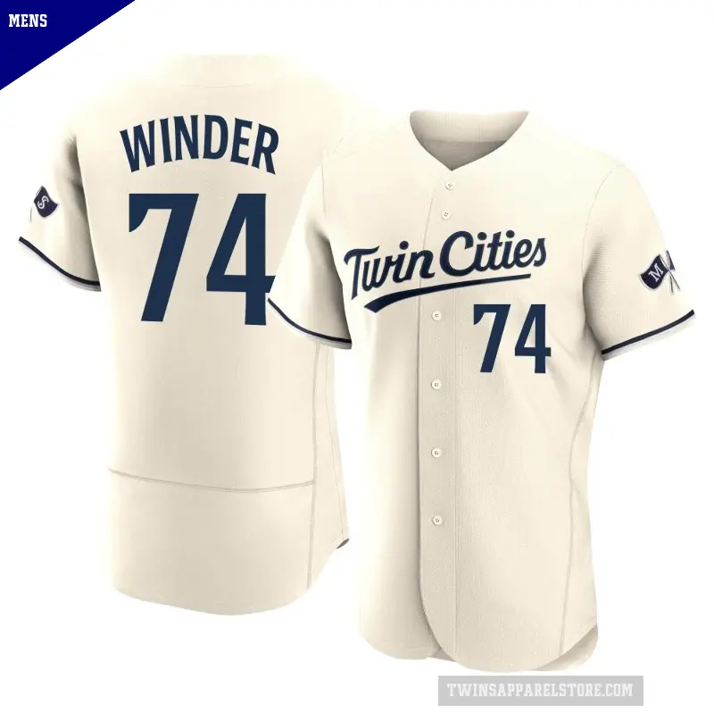 Men's No.74 Josh Winder Minnesota Twins Cream Authentic Alternate 2023 Jersey