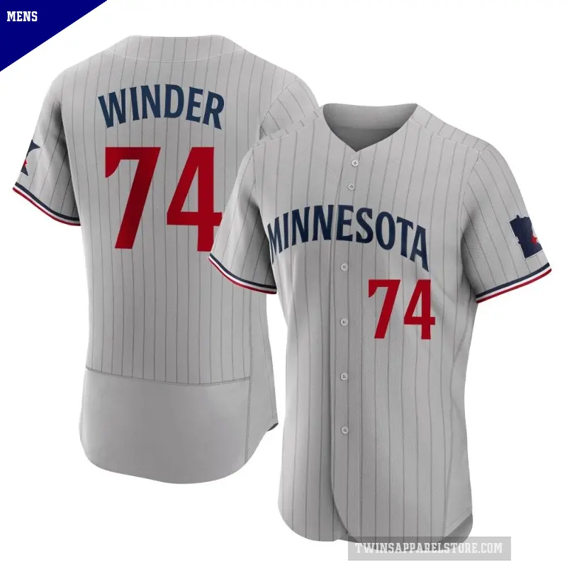 Men's No.74 Josh Winder Minnesota Twins Gray Authentic Road Jersey