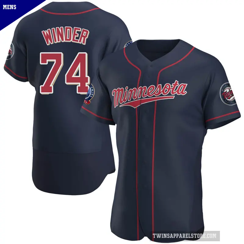Men's No.74 Josh Winder Minnesota Twins Navy Authentic Alternate 60th Season Jersey