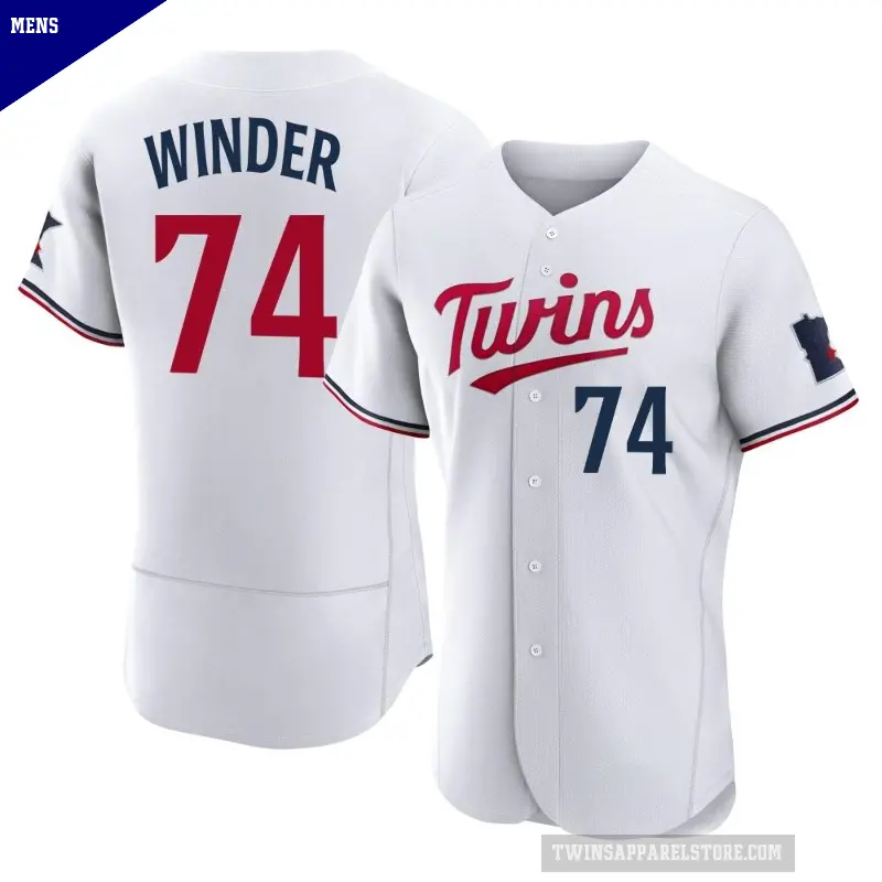 Men's No.74 Josh Winder Minnesota Twins White Authentic Home Jersey