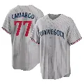 Men's No.77 Jair Camargo Minnesota Twins Gray Replica Road Jersey