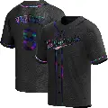 Men's No.8 Christian Vazquez Minnesota Twins Black Replica Holographic Alternate Jersey