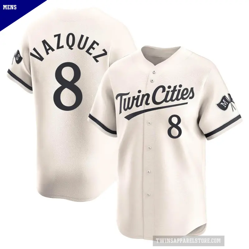 Men's No.8 Christian Vazquez Minnesota Twins Cream Limited Alternate Jersey