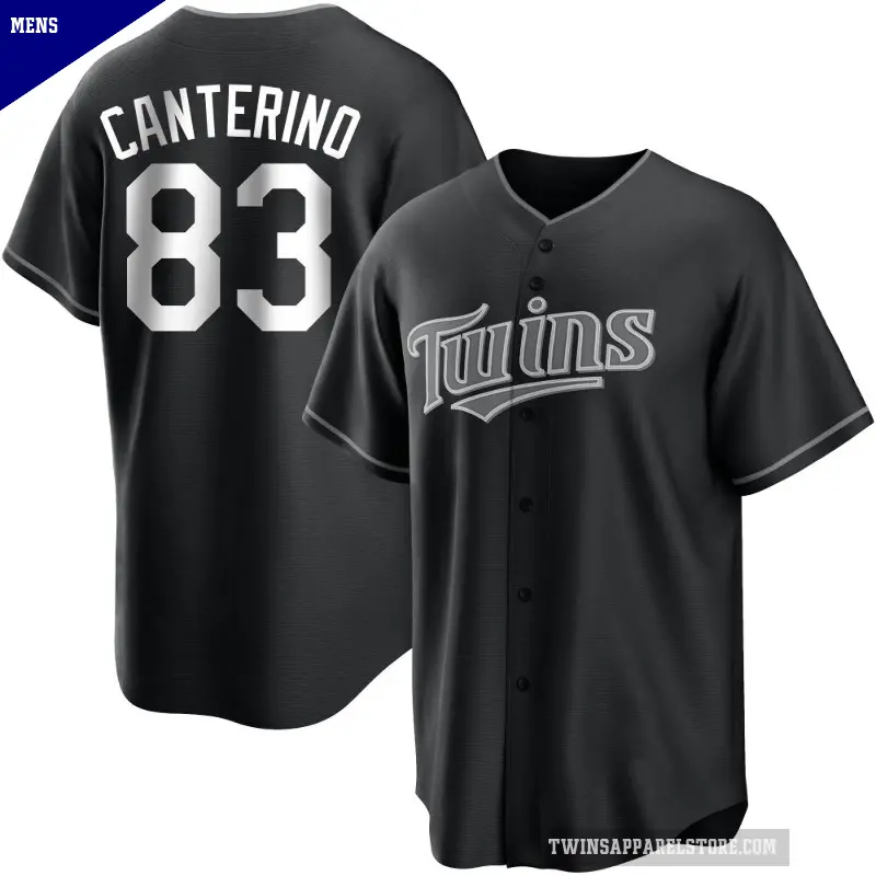 Men's No.83 Matt Canterino Minnesota Twins Black/White Replica Jersey