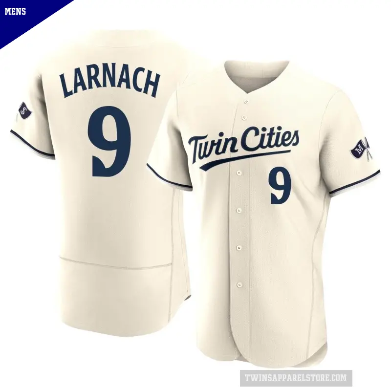 Men's No.9 Trevor Larnach Minnesota Twins Cream Authentic Alternate 2023 Jersey