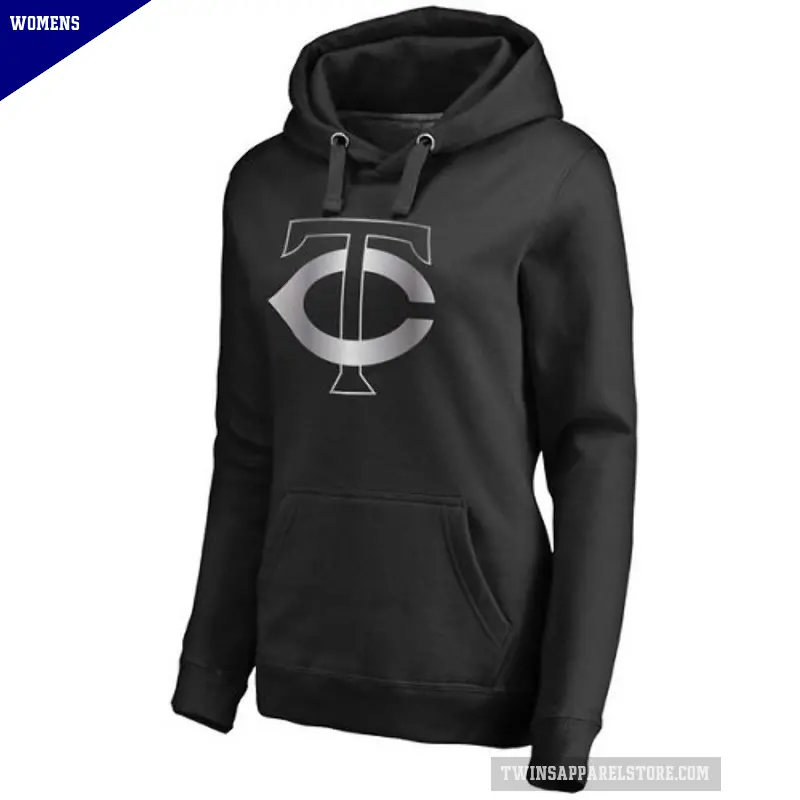 Women's Minnesota Twins Black Platinum Collection Pullover Hoodie -