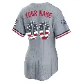 Women's No.00 Custom Minnesota Twins Gray Limited 2026 All-Star Edition Stars & Stripes Road Stadium Jersey