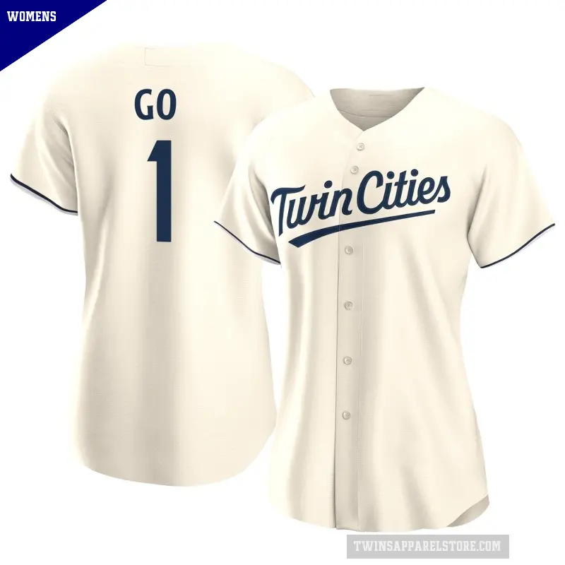 Women's No.1 Woo-Suk Go Minnesota Twins Cream Authentic Alternate Jersey