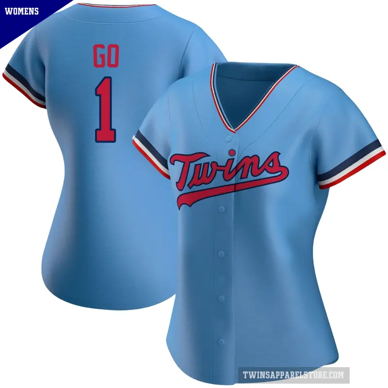 Women's No.1 Woo-Suk Go Minnesota Twins Light Blue Authentic Alternate Jersey
