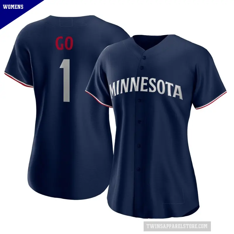 Women's No.1 Woo-Suk Go Minnesota Twins Navy Replica Alternate Jersey