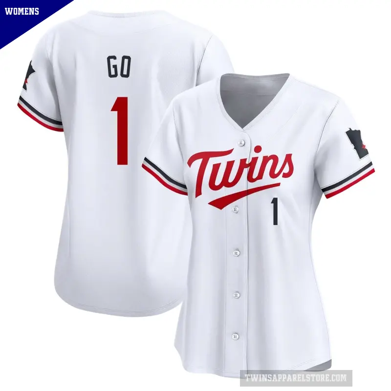 Women's No.1 Woo-Suk Go Minnesota Twins White Limited Home Jersey