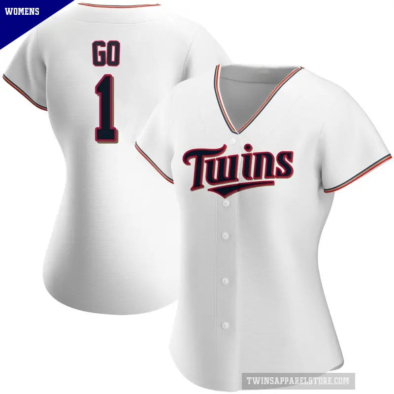 Women's No.1 Woo-Suk Go Minnesota Twins White Replica Home Jersey