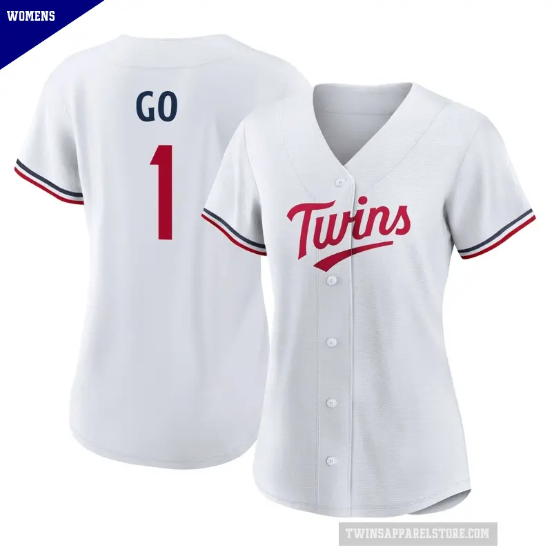 Women's No.1 Woo-Suk Go Minnesota Twins White Replica Home Jersey