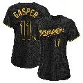 Women's No.11 Mickey Gasper Minnesota Twins Black Replica Snake Skin City Jersey