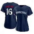 Women's No.16 Austin Martin Minnesota Twins Navy Authentic Alternate Jersey