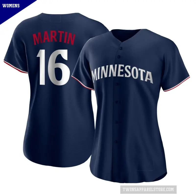 Women's No.16 Austin Martin Minnesota Twins Navy Replica Alternate Jersey