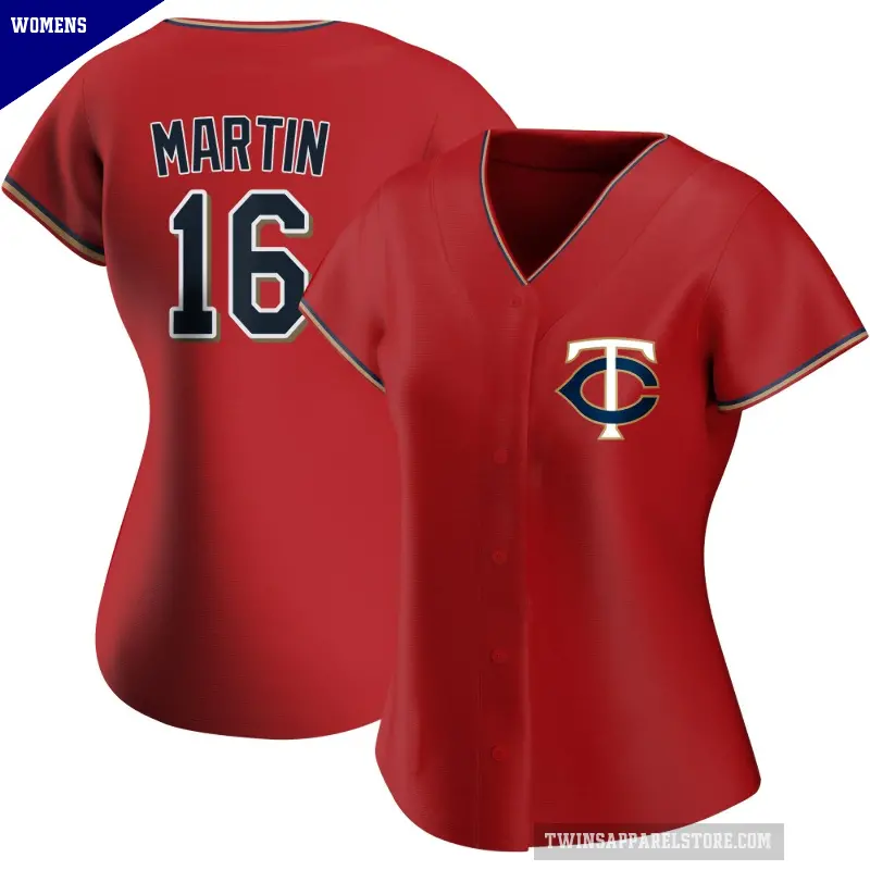 Women's No.16 Austin Martin Minnesota Twins Red Authentic Alternate Jersey