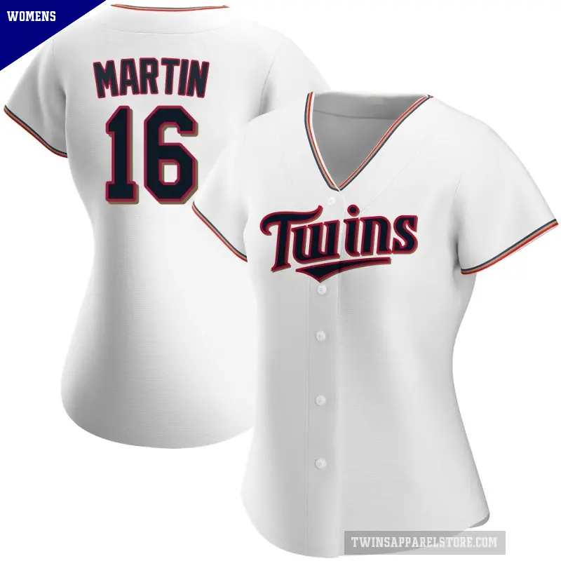 Women's No.16 Austin Martin Minnesota Twins White Authentic Home Jersey