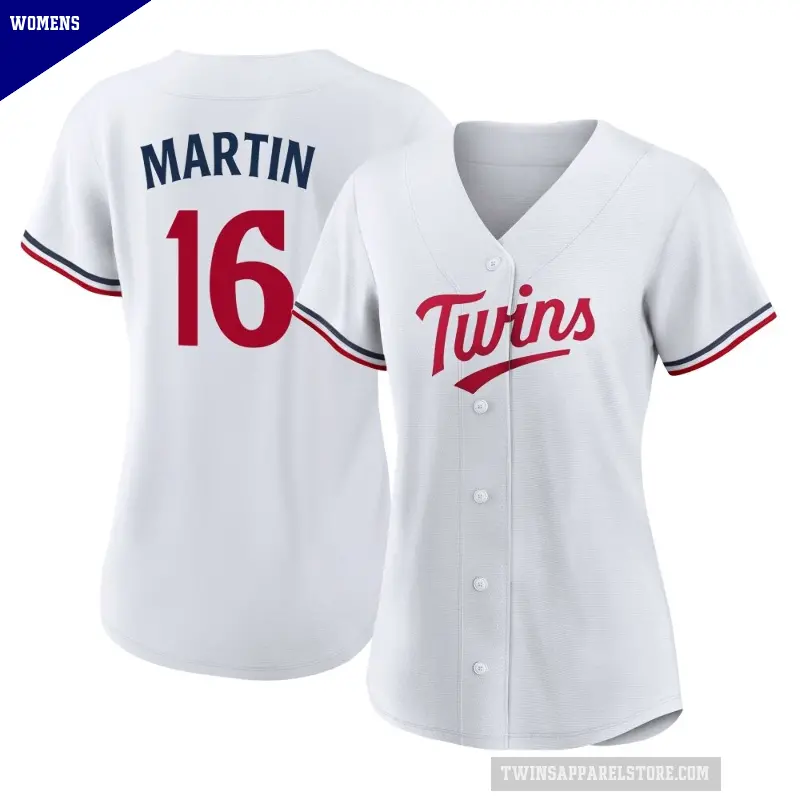 Women's No.16 Austin Martin Minnesota Twins White Replica Home Jersey