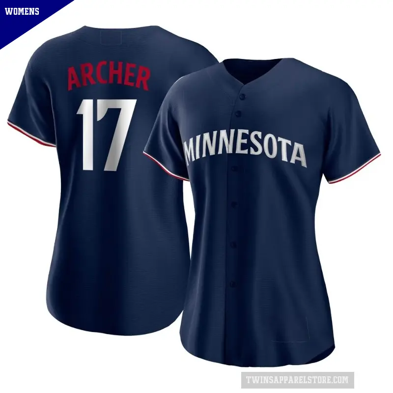 Women's No.17 Chris Archer Minnesota Twins Navy Authentic Alternate Jersey