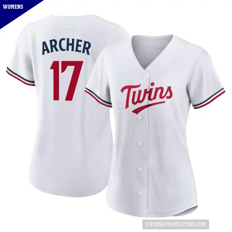 Women's No.17 Chris Archer Minnesota Twins White Replica Home Jersey