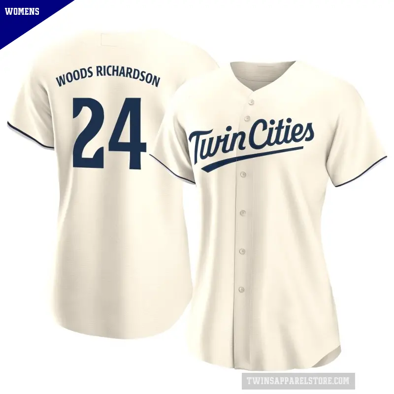 Women's No.24 Simeon Woods Richardson Minnesota Twins Cream Authentic Alternate Jersey