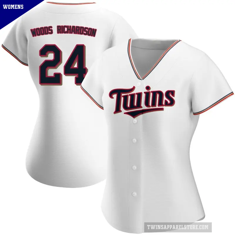 Women's No.24 Simeon Woods Richardson Minnesota Twins White Authentic Home Jersey