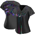 Women's No.24 Tom Brunansky Minnesota Twins Black Replica Holographic Alternate Jersey