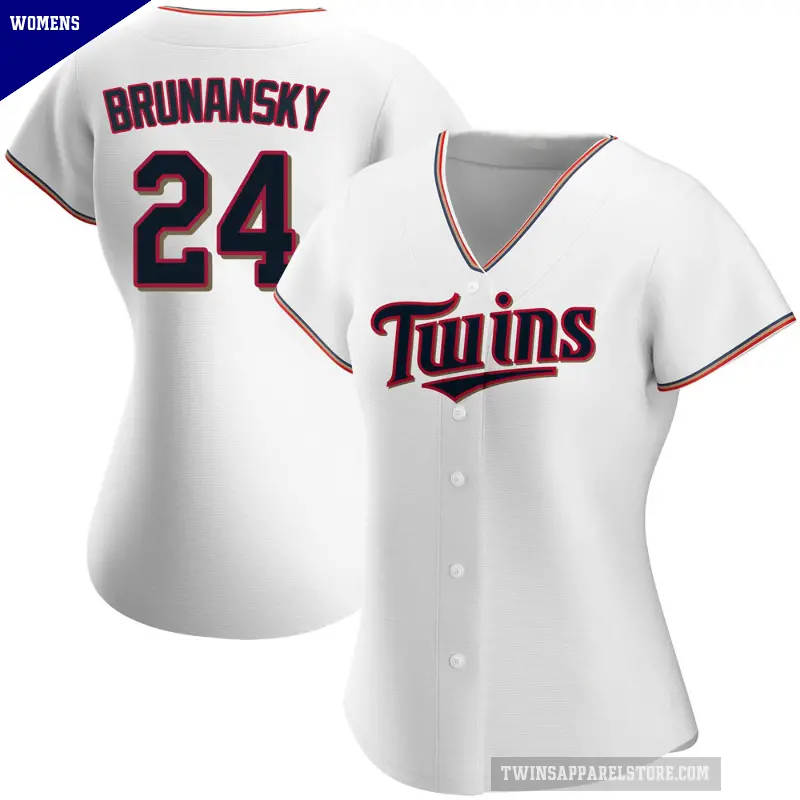 Women's No.24 Tom Brunansky Minnesota Twins White Authentic Home Jersey
